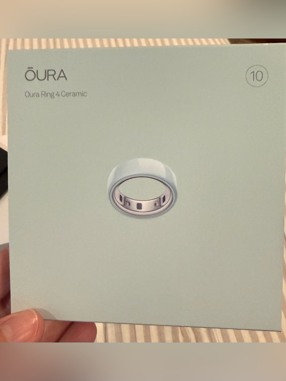 Oura Ceramic Ring in “Tide”with Silver Inner Band